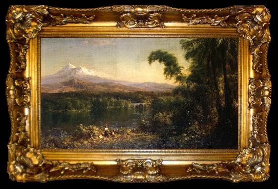 framed  Frederic Edwin Church Figures in an Ecuadorian Landscape, ta009-2